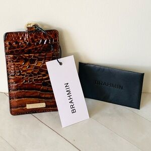 NWT BRAHMIN ID / Card Lanyard “Sawyer-Pecan Melbourne”